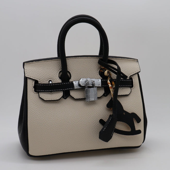 “H” Genuine Leather Two-Tone Women Bag