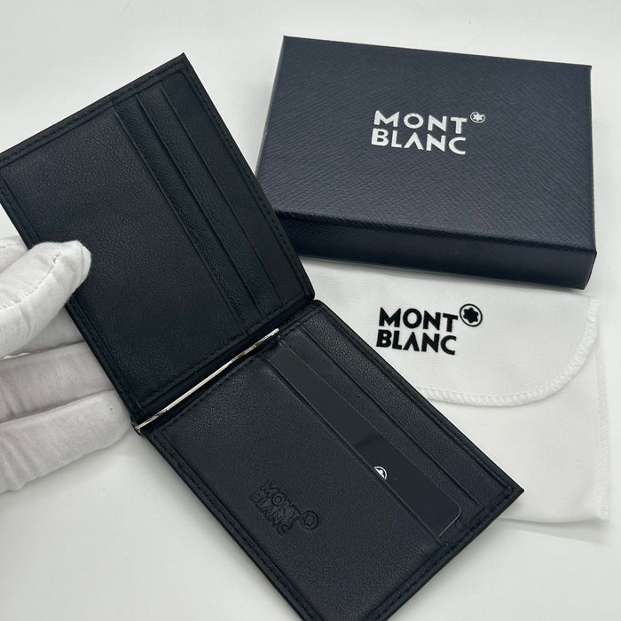 Montblanc M Gram black leather wallet with an embossed M pattern - Money Clip (Montblanc Collection)