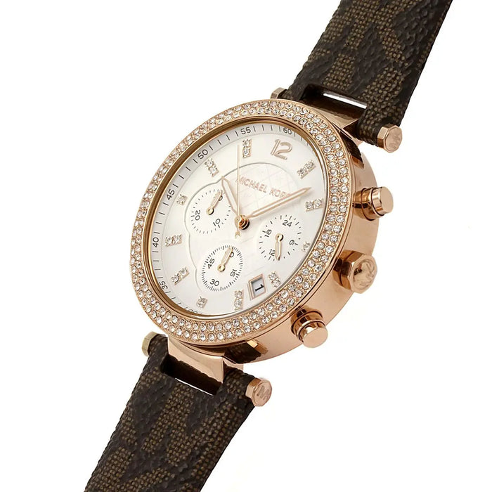Michael Kors Watch For Women Parker MK6917 With White Dial Polyurethane Chloride Strap Authentic