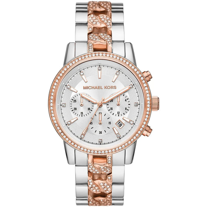 Michael Kors Ritz Chronograph Two-Tone Watch Mk6938 Authentic