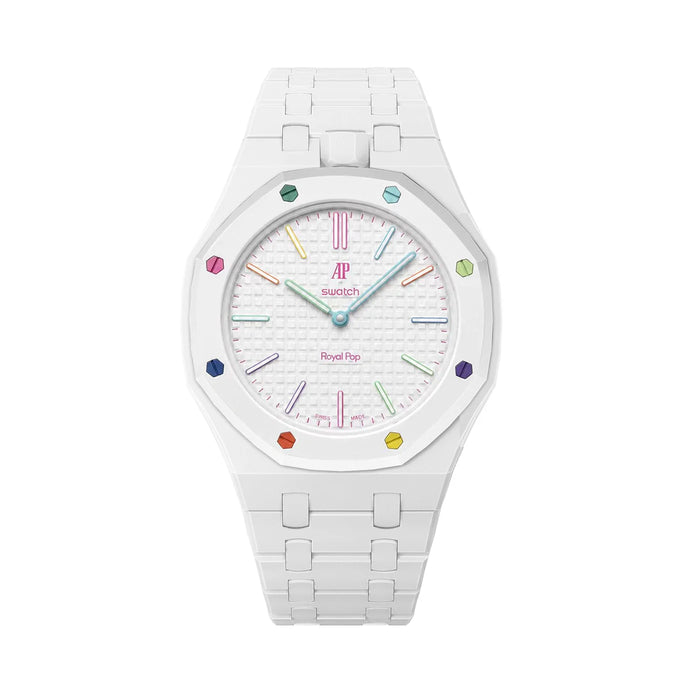 AP X SWATCH ROYAL POP Bioceramic Strap -  White