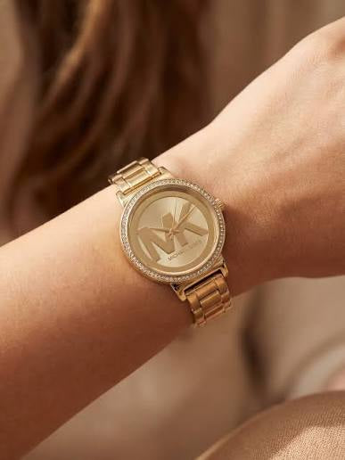 Women Sofie Embellished Dial & Stainless Steel Straps Analogue Watch MKO1051 Authentic