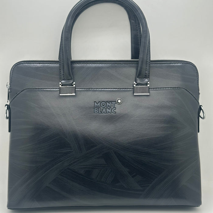 Montblanc Black Leather Laptop Bag