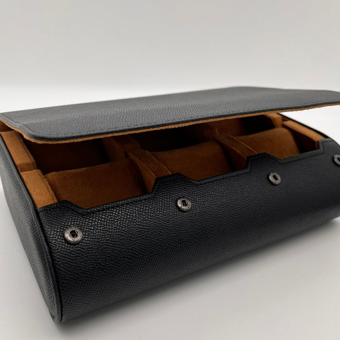 6-Slot Hexagonal Leather Watch Roll Box