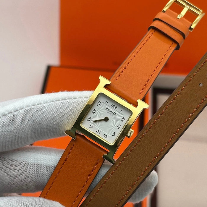 “H” Gold With Orange Strap Watch