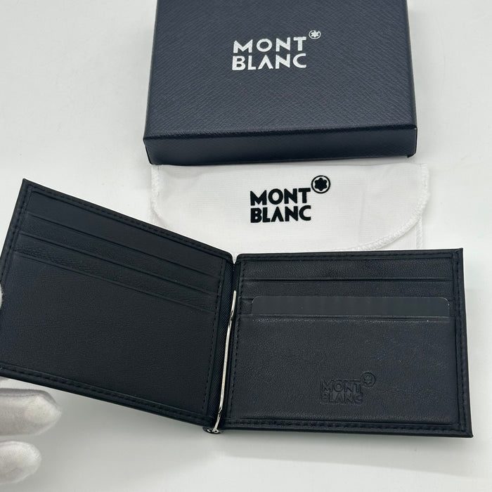 Montblanc Meisterstück black leather wallet with a money clip (Montblanc Collection)