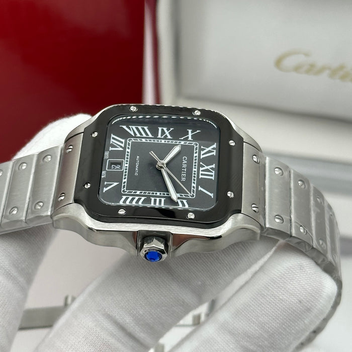 Cartier Santos de Cartier stainless steel black Automatic