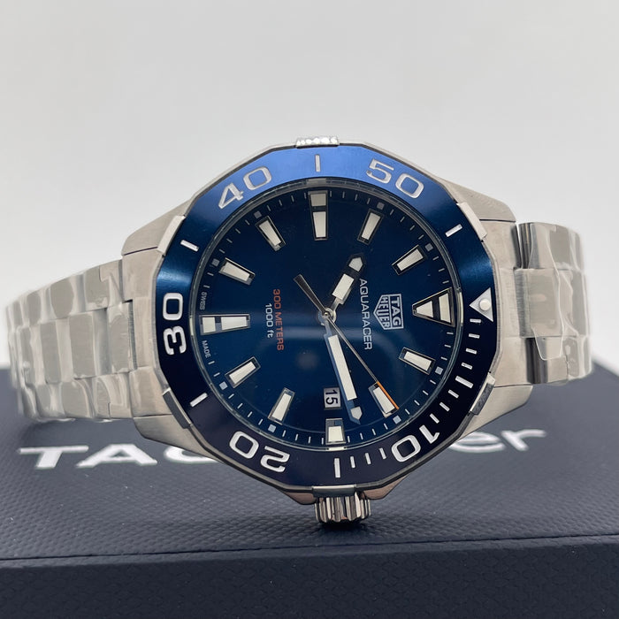 TAG Heuer Aquaracer blue dial and a matching blue bezel