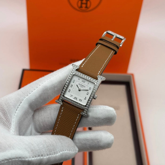H Stress Gold With Brown Strap Watch