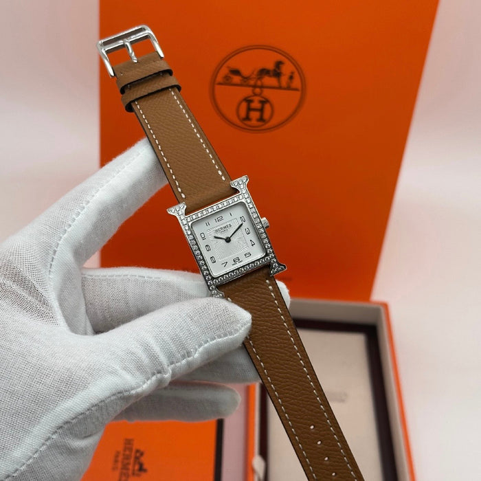 H Stress Gold With Brown Strap Watch