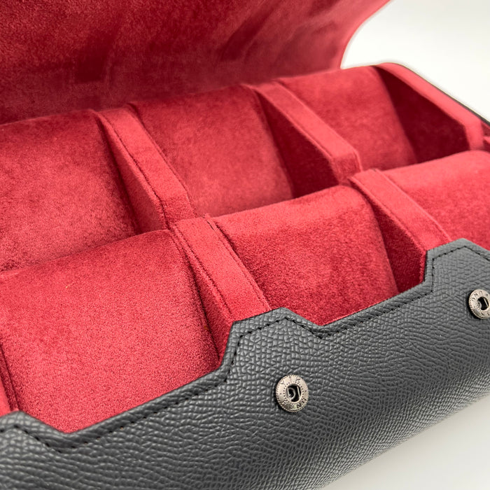 6-Slot Hexagonal Leather Watch Roll Box