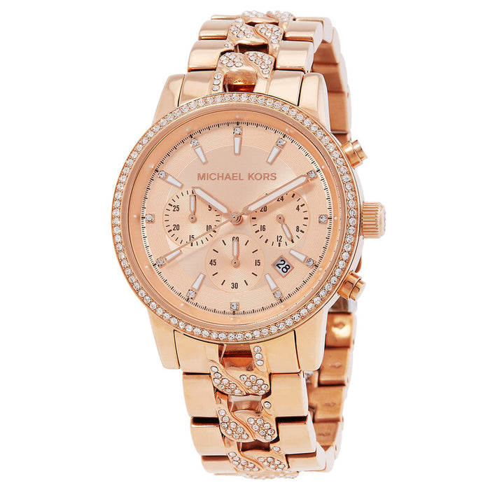Michael Kors Ritz Chronograph Rose Gold-Tone Watch Mk7223