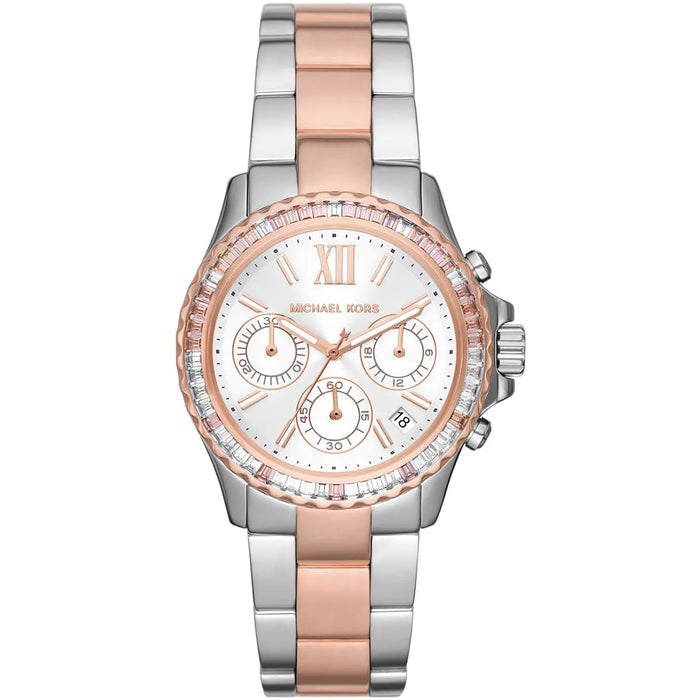 Michael Kors Everest Chronograph Two-Tone Stainless Steel Watch MK7214 Authentic