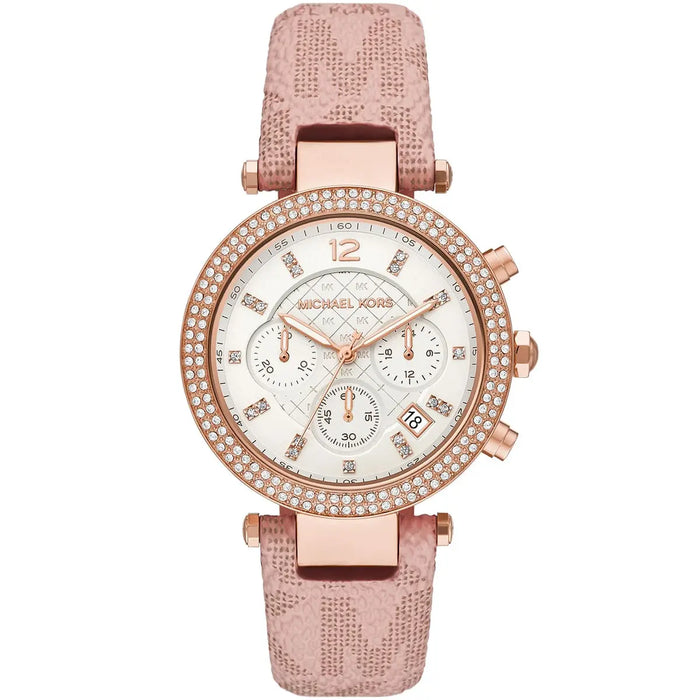 Michael Kors Watch For Women Parker MK6935 With White Dial Polyurethane Chloride Strap Authentic