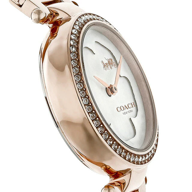 Coach Women’s Floral Dial Quartz Watch – Rose gold Bracelet with Gold & Crystal Accents 14503511 - Authentic