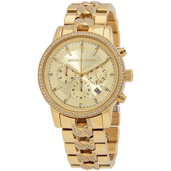 Michael Kors Ritz Chronograph Gold-Tone Women's Watch Mk6937 Authentic