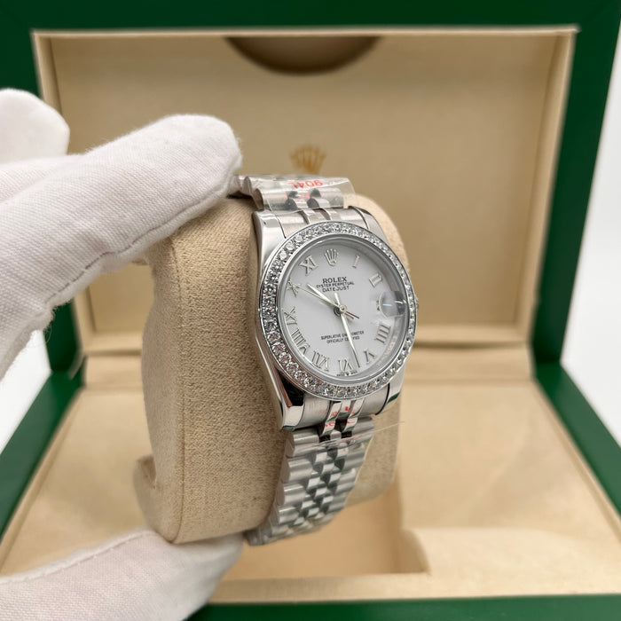 Rolex Datejust 31mm Roman White  Diamond Dial