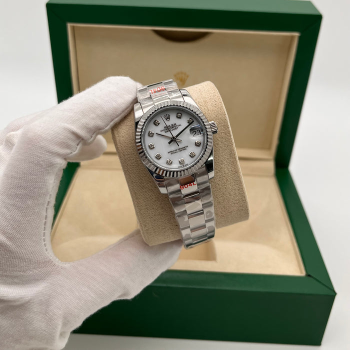 Rolex Lady Datejust White Dial Diamond  31MM - Oyster Bracelet (5A+)