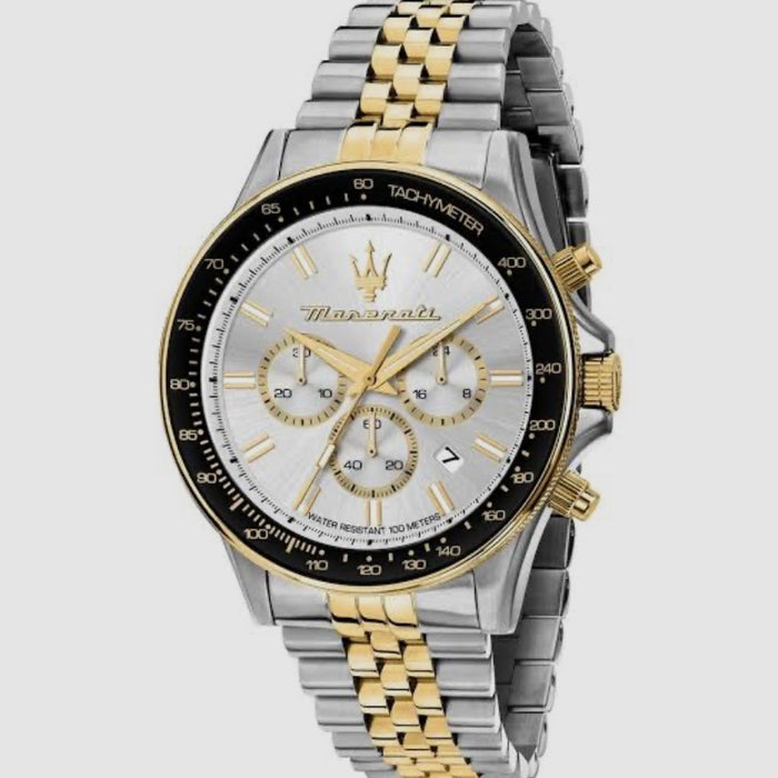 Maserati Sfida White dial With Two-tone Bracelet R8873640024- Authentic