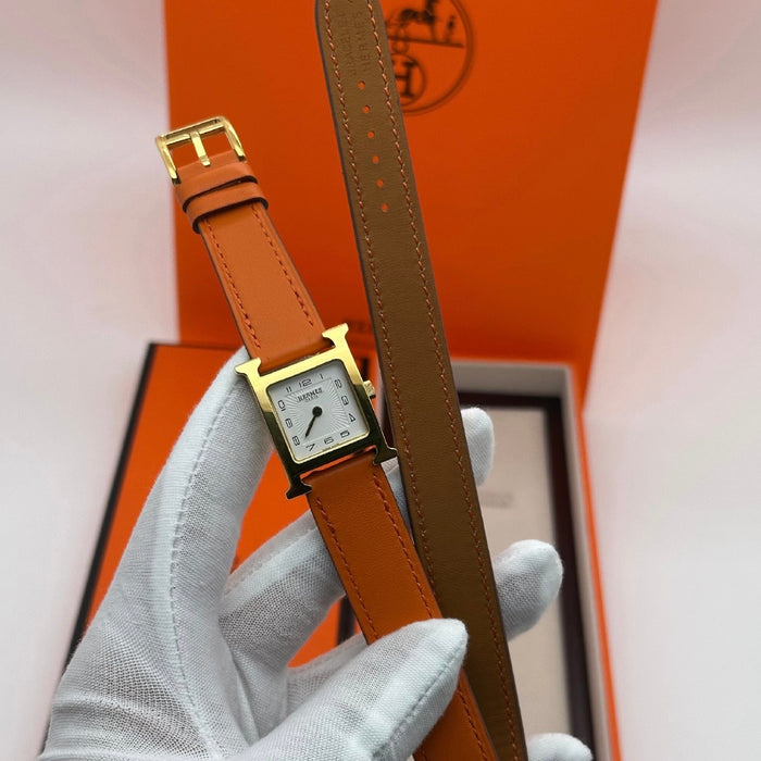“H” Gold With Orange Strap Watch