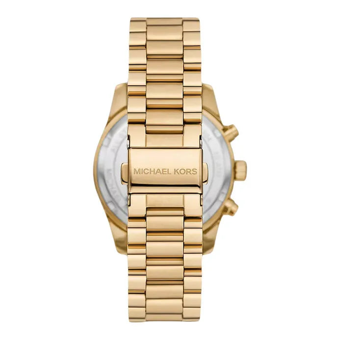 Michael Kors Lexington MK7377 Chronograph Ladies Champagne Dial Gold Stainless Steel Strap Authentic