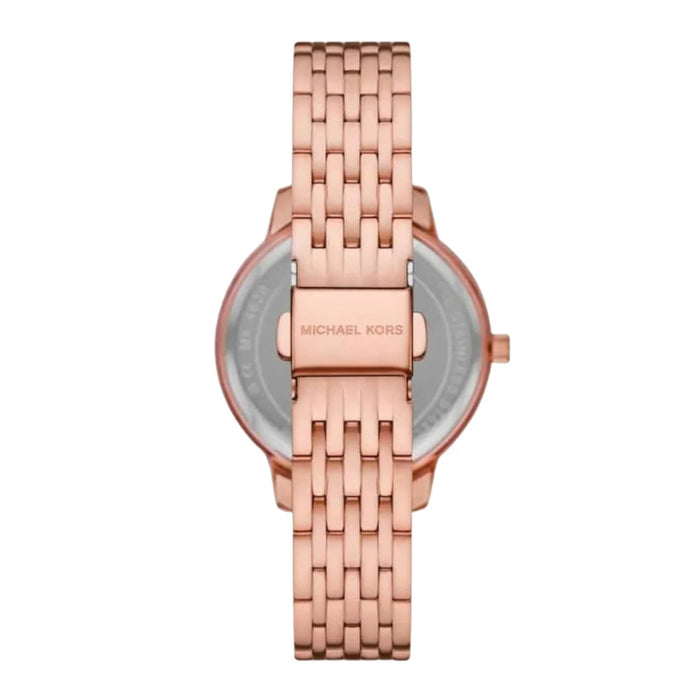 Michael Kors Melissa Quartz Silver Dial Rose Gold Steel Strap Watch For Women - MK1052 Authentic