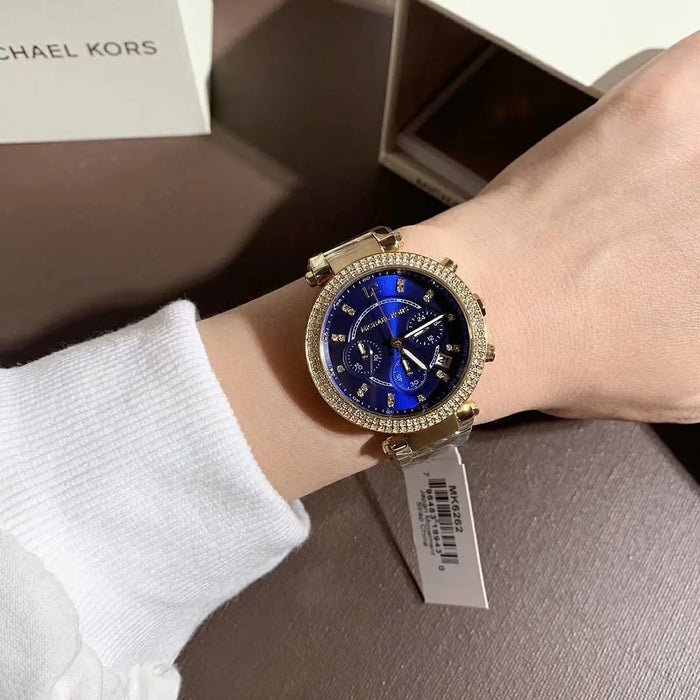 Michael Kors Watch For Women Parker MK6262 with blue dial Authentic