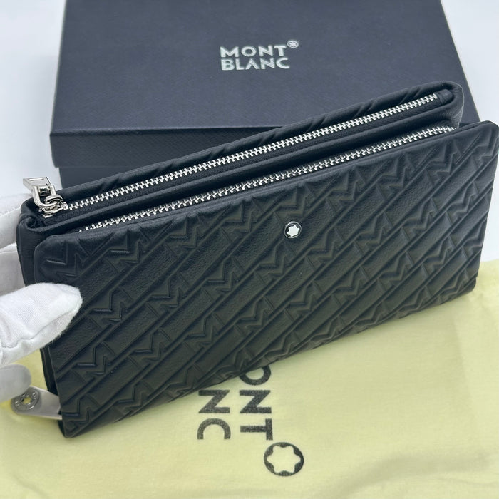 Montblanc Black Real Leather Wallet Bag. (Montblanc Collection)