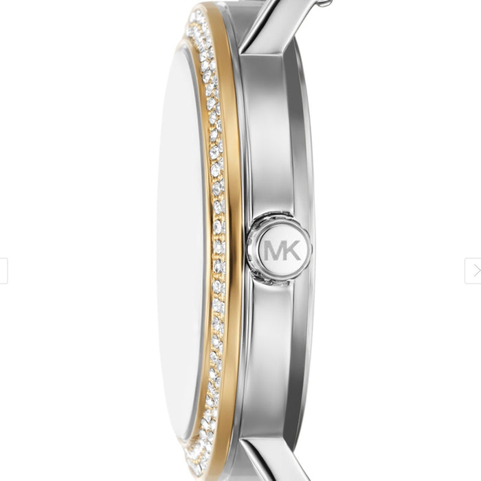 Michael Kors Women's Corey Three-Hand Two-Tone Watch Mko1049 Authentic
