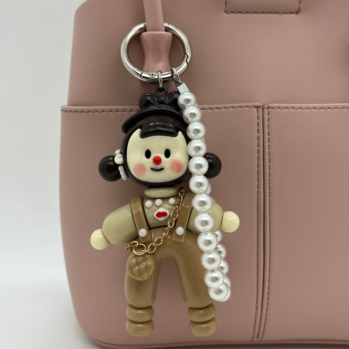 Genuine Leather Women Bag With Charm