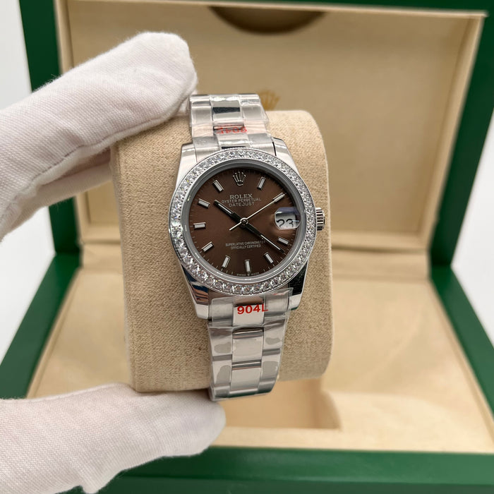 Rolex Datejust 31mm Brown Dial, Stainless Steel Silver Jubilee (5A+)