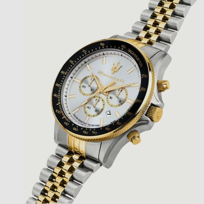 Maserati Sfida White dial With Two-tone Bracelet R8873640024- Authentic