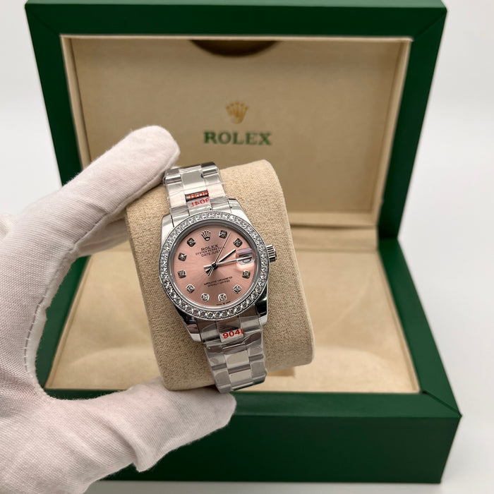 Rolex Lady Datejust Rose Dial Diamond  31MM - Oyster Bracelet (5A+)
