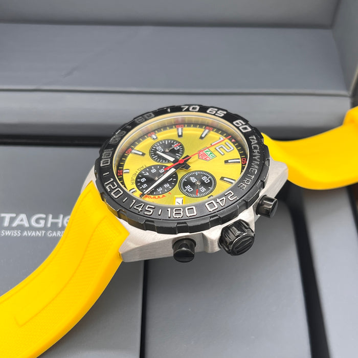 TAG Heuer Formula 1 Chronograph bold yellow dial and matching yellow rubber strap 43MM
