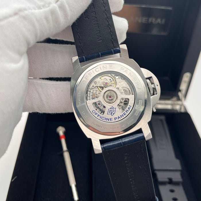 Panerai Luminor Titanium watch 44mm blue dial and a matching blue strap