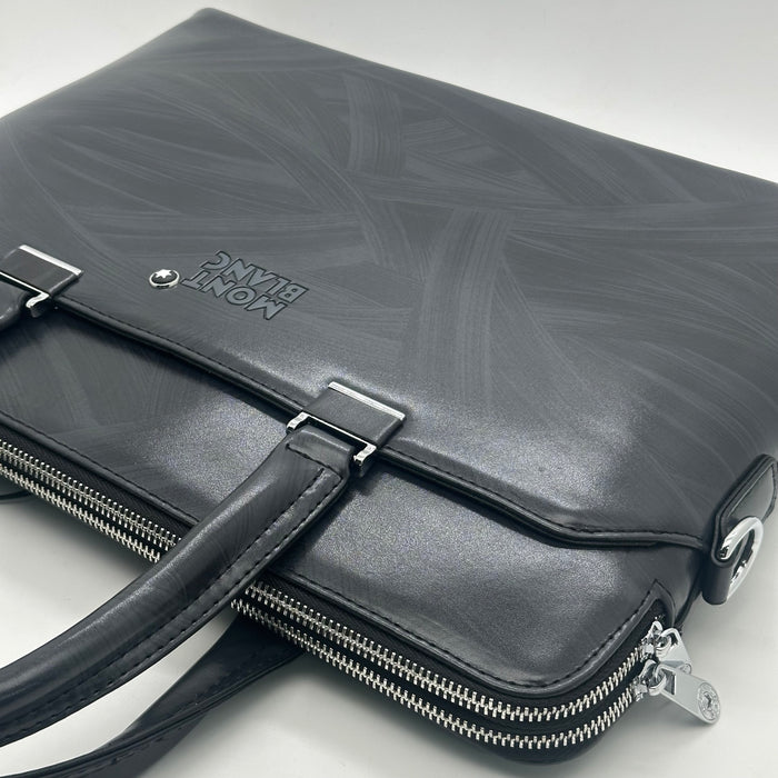 Montblanc Black Leather Laptop Bag