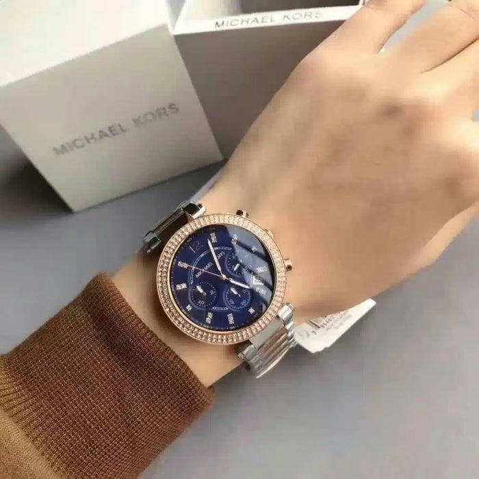 Michael Kors Watch For Women Parker MK6141 with blue dial Authentic