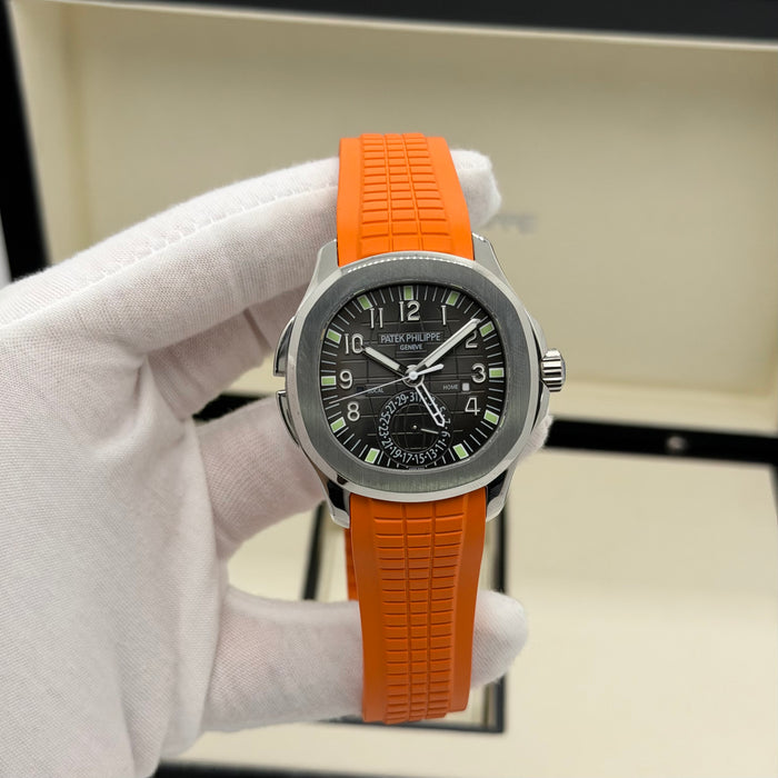 Patek Philippe Aquanaut Travel Time 5164A-001 – Swiss Super Clone (Orange Rubber Strap)