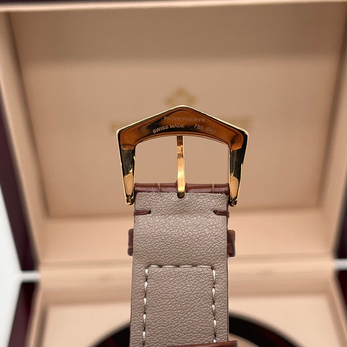 Patek Philippe Open Heart Automatic Silver Case With brown leather Strap
