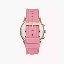 Michael Kors MKO1039 Berkley Quartz Rose Gold Dial Pink Silicone Watch Authentic