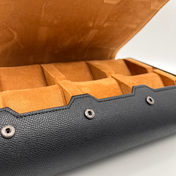 6-Slot Hexagonal Leather Watch Roll Box
