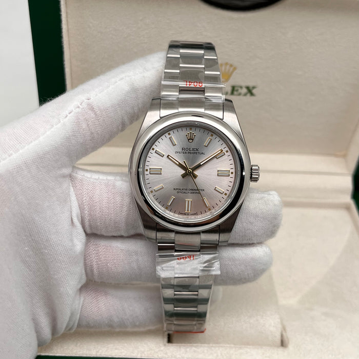 Rolex Oyster Perpetual Silver Dial  (5A+)