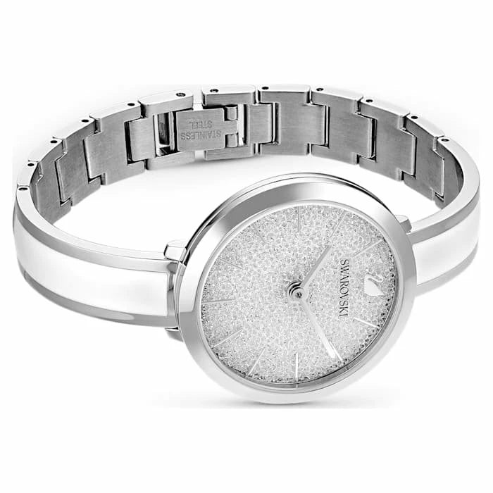 Swarovski White Silver Crystal Dial Swiss Made Watch 5580537- Authentic