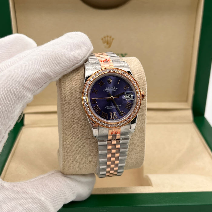 Rolex Datejust 31mm Two-Tone Roman Purple Diamond Dial