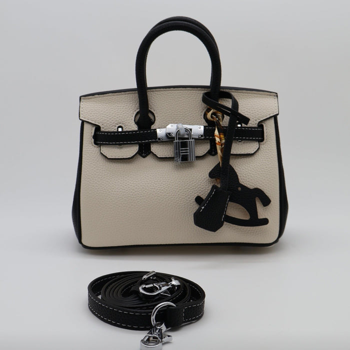 “H” Genuine Leather Two-Tone Women Bag