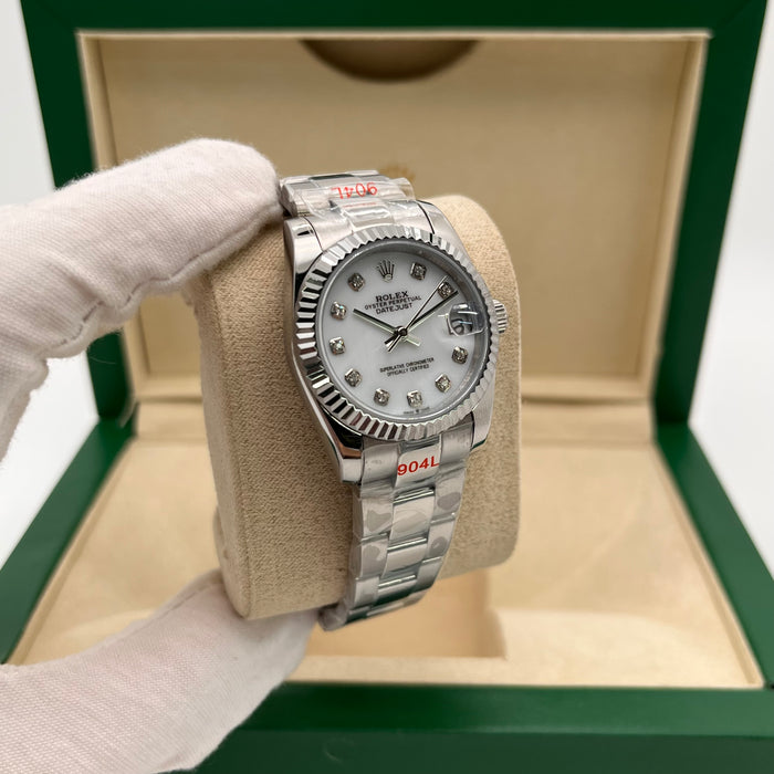 Rolex Lady Datejust White Dial Diamond  31MM - Oyster Bracelet (5A+)