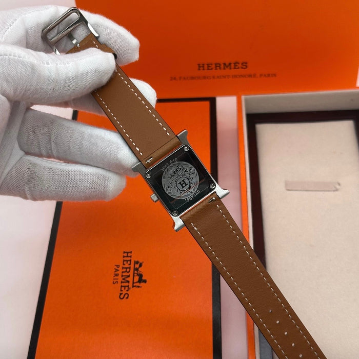 H Stress Gold With Brown Strap Watch
