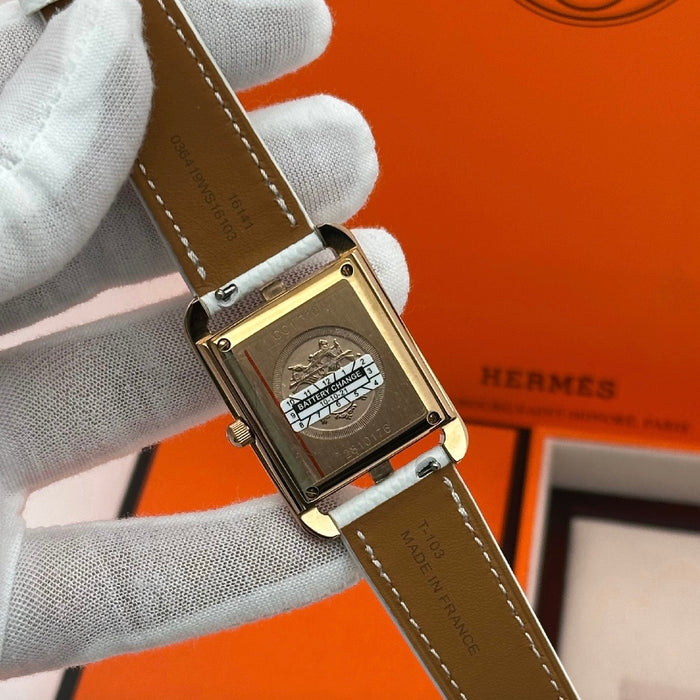 “H” Cape Cod Gold With White Strap Watch
