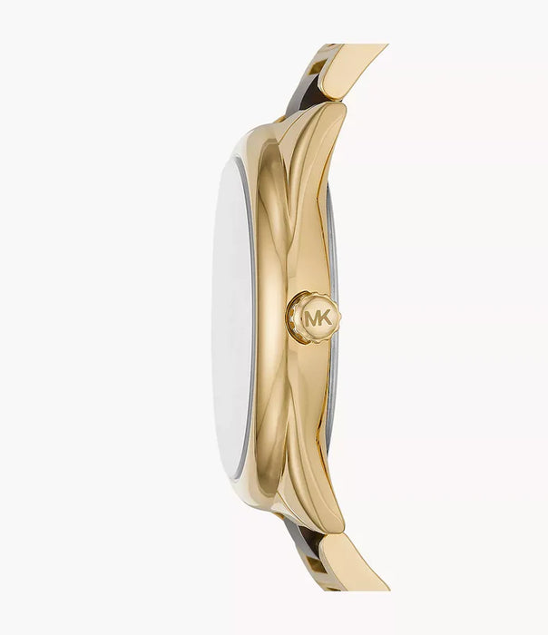 Michael Kors Ladies Watch Janelle 42mm Gold Brown MK7136 Authentic