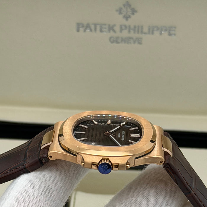 Patek Philippe Nautilus Date Sweep Seconds (Rose Gold / Brown Dial) 5711R-001 - Swiss Super Clone